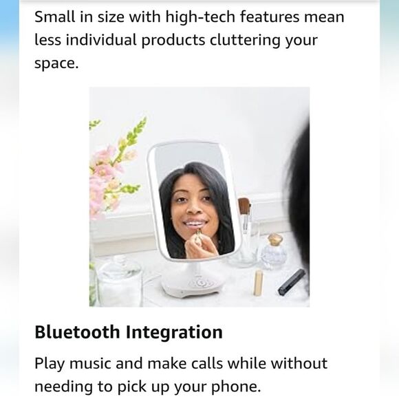 IHome Reflect Mirror, Bluetooth Speaker, LED Lights Adjustable Vanity Mirror - Picture 13 of 16